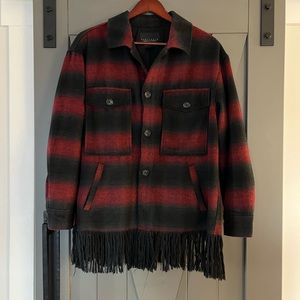 Sanctuary womens jacket XS but oversized black and red